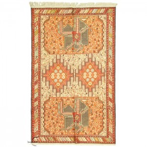 Silk Soumak Kilim- 4.1'X6.6'/1.3X2 Mt.