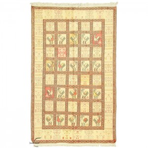 Silk Soumak Kilim- 3.9'X6.5'/1.2X2 Mt.