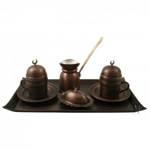 Oxidized Turkish copper Cofee set