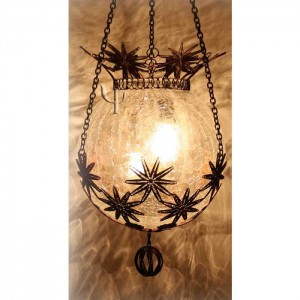 25 cm/10â Ottoman Handmade Globe Shaped Ceiling Lamp with Star Motifs