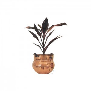 Turkish Copper Rounded Flanged Planter with Handles