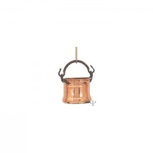 Turkish Copper Deep Bucket with iron Handle (Small)