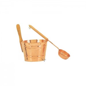 Turkish Copper Sauna Pail and Ladle (Large)