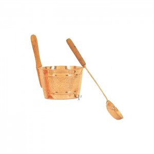 Turkish Copper Sauna Pail and Ladle (Small)