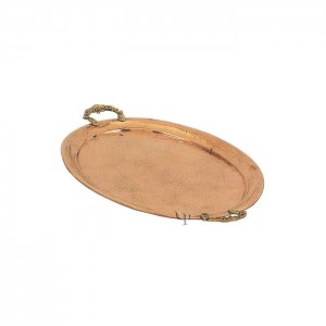 Turkish Copper Oval Tray with Handles (No: 3)