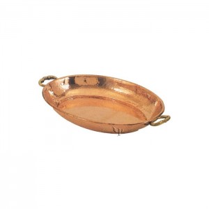 Turkish Copper Oval Dish with Handles (Large)