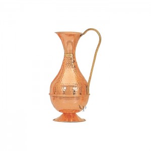 Turkish Copper Belly Vase with Handle