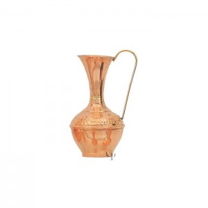 Turkish Copper Belly Vase with Handle