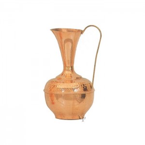 Turkish Copper Belly Vase with Handle