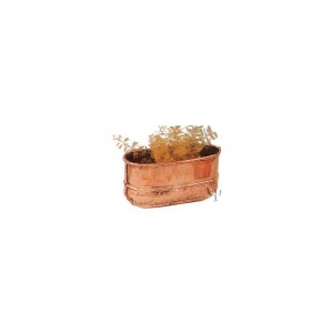 Turkish Copper Mini Oval Lugless Flower Pot