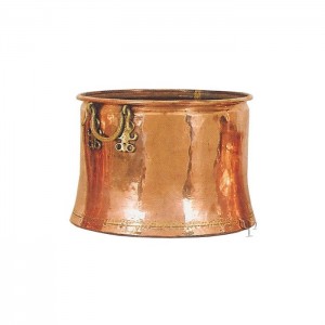 Turkish Copper Cauldron with Brass Handles