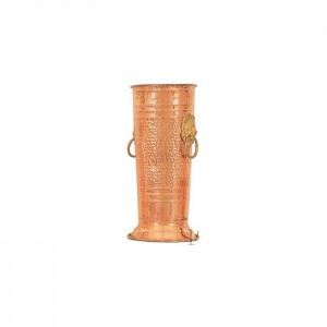 Turkish Copper Umbrella Stand with Brass Rings