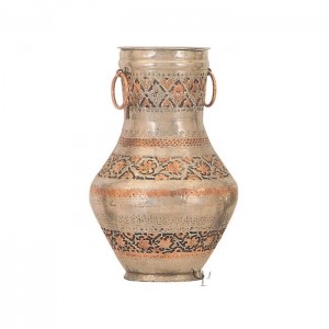 Turkish Copper Nickel Plated Jar with Rings