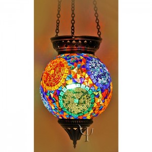 Sphere Shape Colorful Mosaic Design Ottoman Hanging Lamp