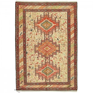 Silk Soumak Kilim- 3.6'X4.8'/1.1X1.5 Mt.