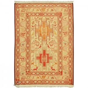 Silk Soumak Kilim- 2.4'X3.1'/0.7X1 Mt.