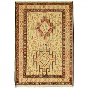 Silk Soumak Kilim- 2.4'X3.1'/0.7X1 Mt.