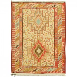 Silk Soumak Kilim- 2.4'X3.1'/0.7X0.9 Mt.