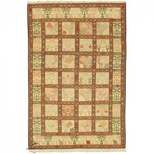 Silk Soumak Kilim- 3.9'X6.2'/1.2X1.9 Mt.