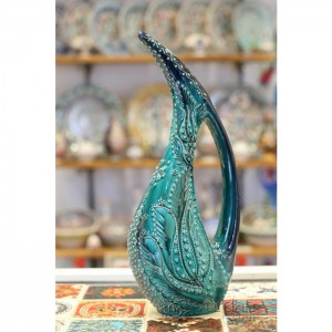 35cm/14â Height Iznik Design Turquoise Ceramic Pitcher