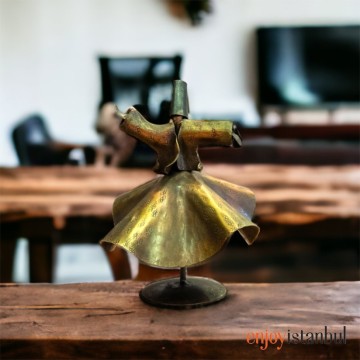 Divine Harmony: Handcrafted Brass Whirling Dervish with Exquisite Design-  No3 - 14 Cm / 5.51 inches