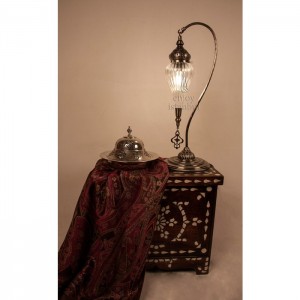 Pyrex Glass Ottoman Table Lamp