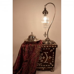 Pyrex Glass Ottoman Table Lamp