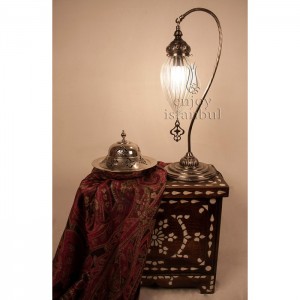 Pyrex Glass Ottoman Table Lamp