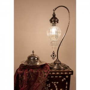 Pyrex Glass Ottoman Table Lamp