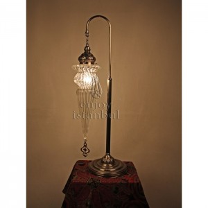 Pyrex Glass Ottoman Table Lamp