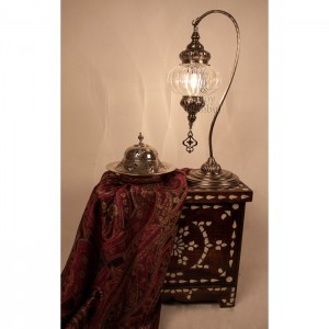 Pyrex Glass Ottoman Table Lamp