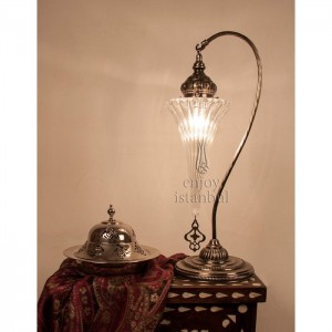 Pyrex Glass Ottoman Table Lamp