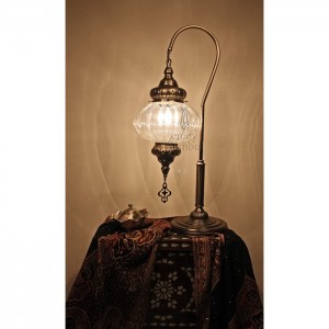 Pyrex Glass Ottoman Table Lamp