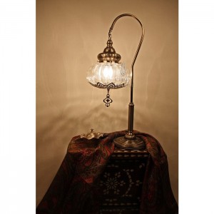 Pyrex Glass Ottoman Table Lamp