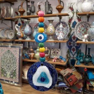 Turkish Evil Eye - Glass Wall Hanging