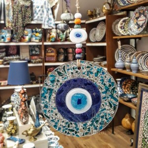 Turkish Evil Eye - Glass Wall Hanging