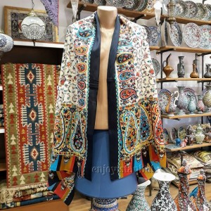 Stylish Turkish wool shawl wool - cotton size 2*80 code 30164