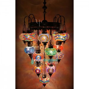 Mosaic Chandelier with 21 Globes