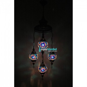 Mosaic Chandelier with 5 Globes