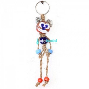 Turkish Evil Eye - Monkey Keychain