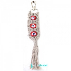 Turkish Evil Eye - Macrame Keychain