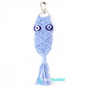 Turkish Evil Eye - Macrame Keychain