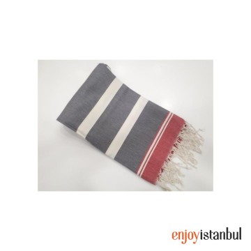 Vibrant Trio: Red, Gray, and White Bathroom Towel Set