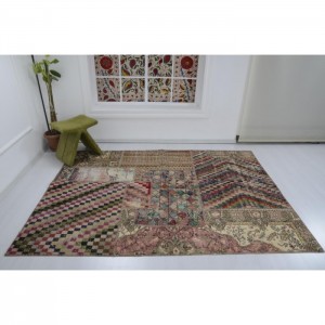 Vintage Patchwork  Rug - 5.7'X8'/1.8X2.4 Mt.