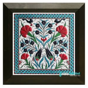 Iznik Ceramic Tile with Frame