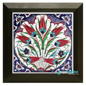 Iznik Ceramic Tile with Frame