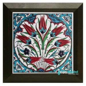 Iznik Ceramic Tile with Frame