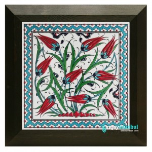 Iznik Ceramic Tile with Frame