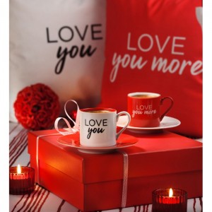 Porcelain Coffee Cup Set - Love you more