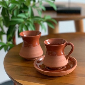 Handmade Coffee Set - 1 Cup and 1 Water Cup